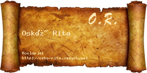 Oskó Rita névjegykártya