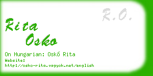 rita osko business card